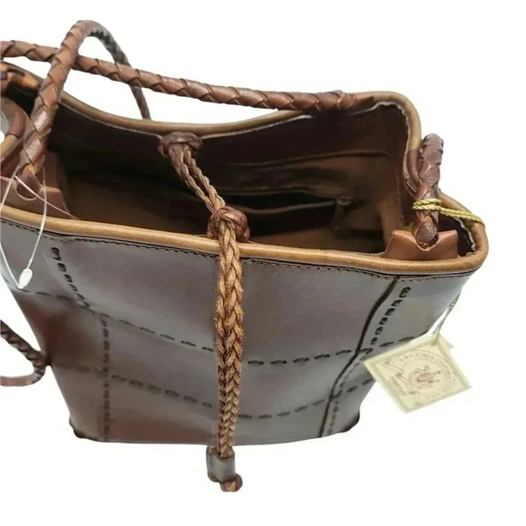 Ellepi Patchwork Bag Brown Leather Retro Purse Classic Shoulder Bag Braided NEW - Picture 3 of 7